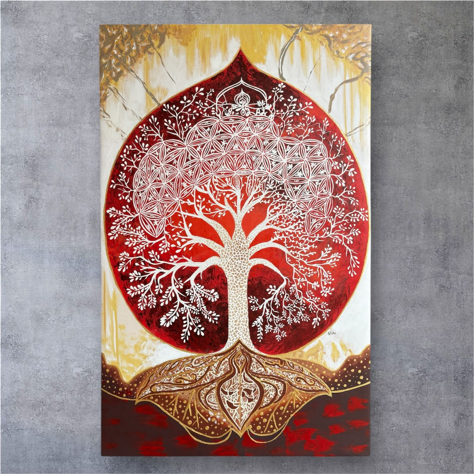 Tree of Life sacred geometry wall mural