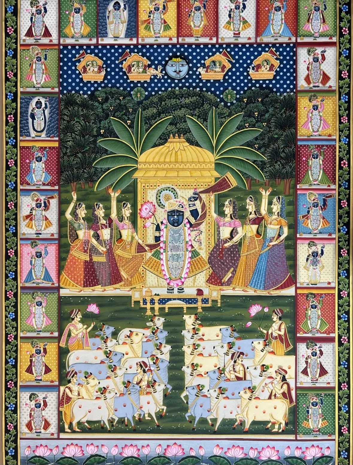 Shrinathji Pichwai — Devotional & Commissions by Nisha Art, Traditional Pichwai painting, 2025